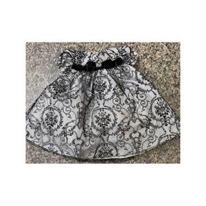 Swea Pea & Lilli Baby Girls Silver Black Embroidered Lace Formal Dress 12-18M
